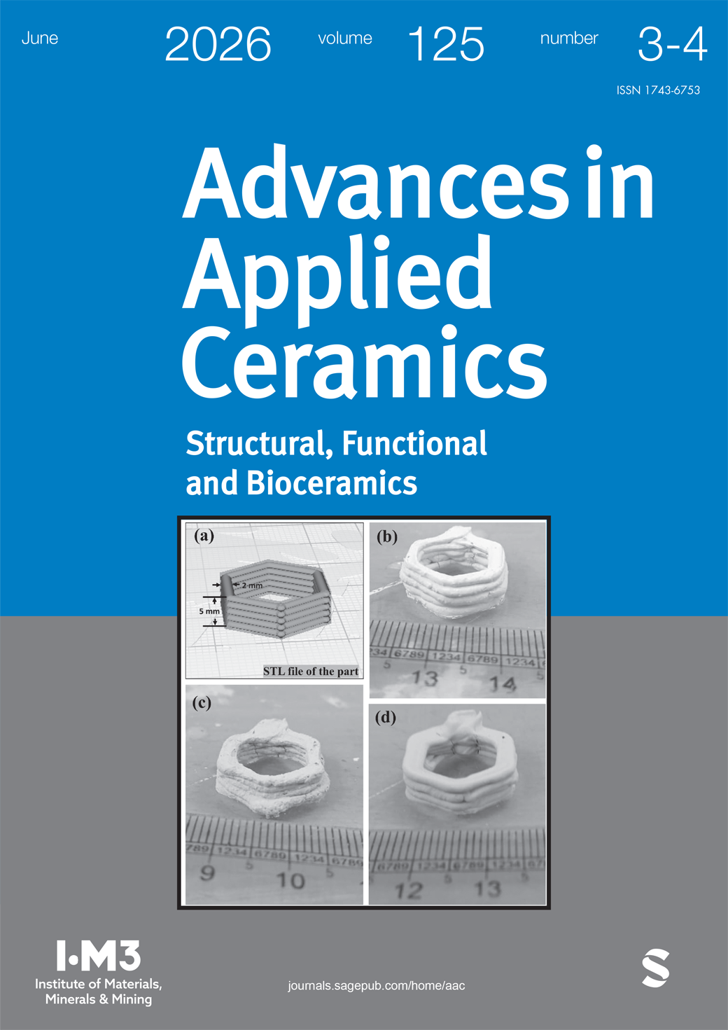 Advances in Applied Ceramics: Structural,Functional and Bioceramics journal cover