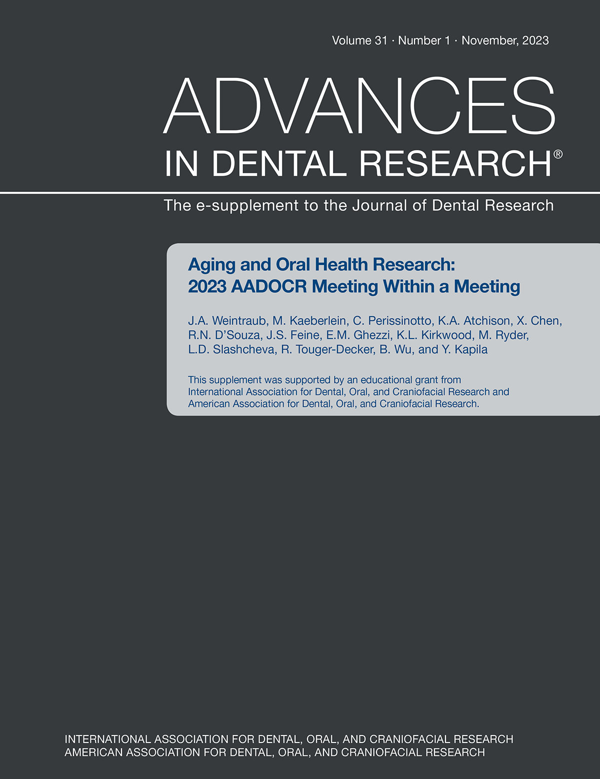 Advances in Dental Research journal cover