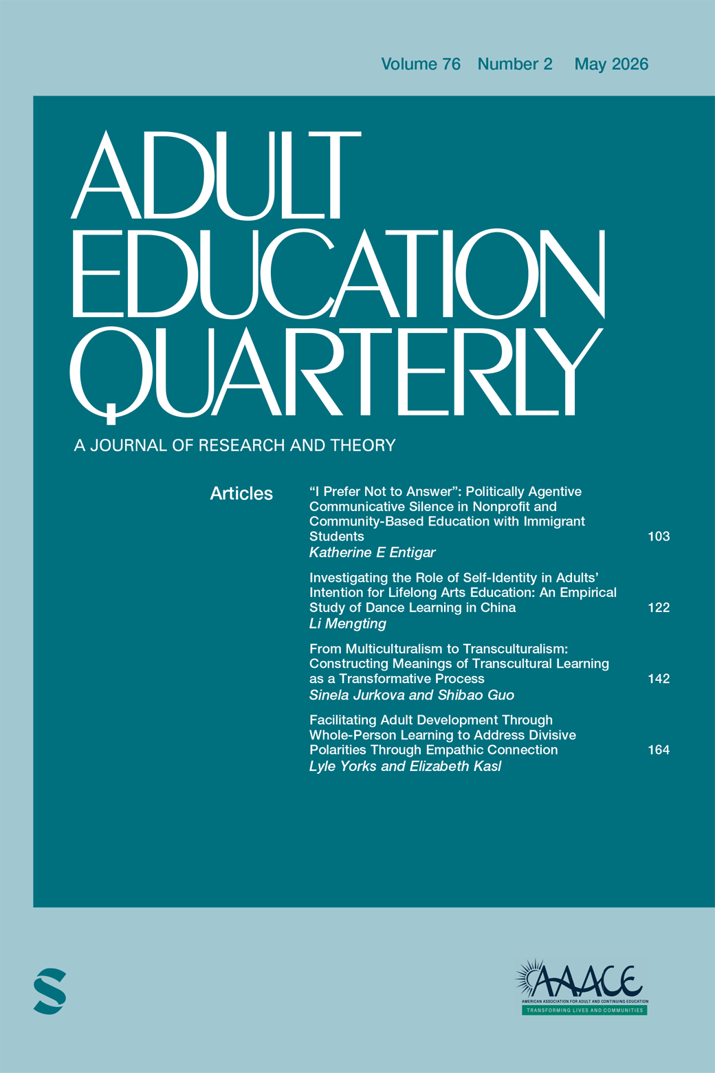 Adult Education Quarterly journal cover