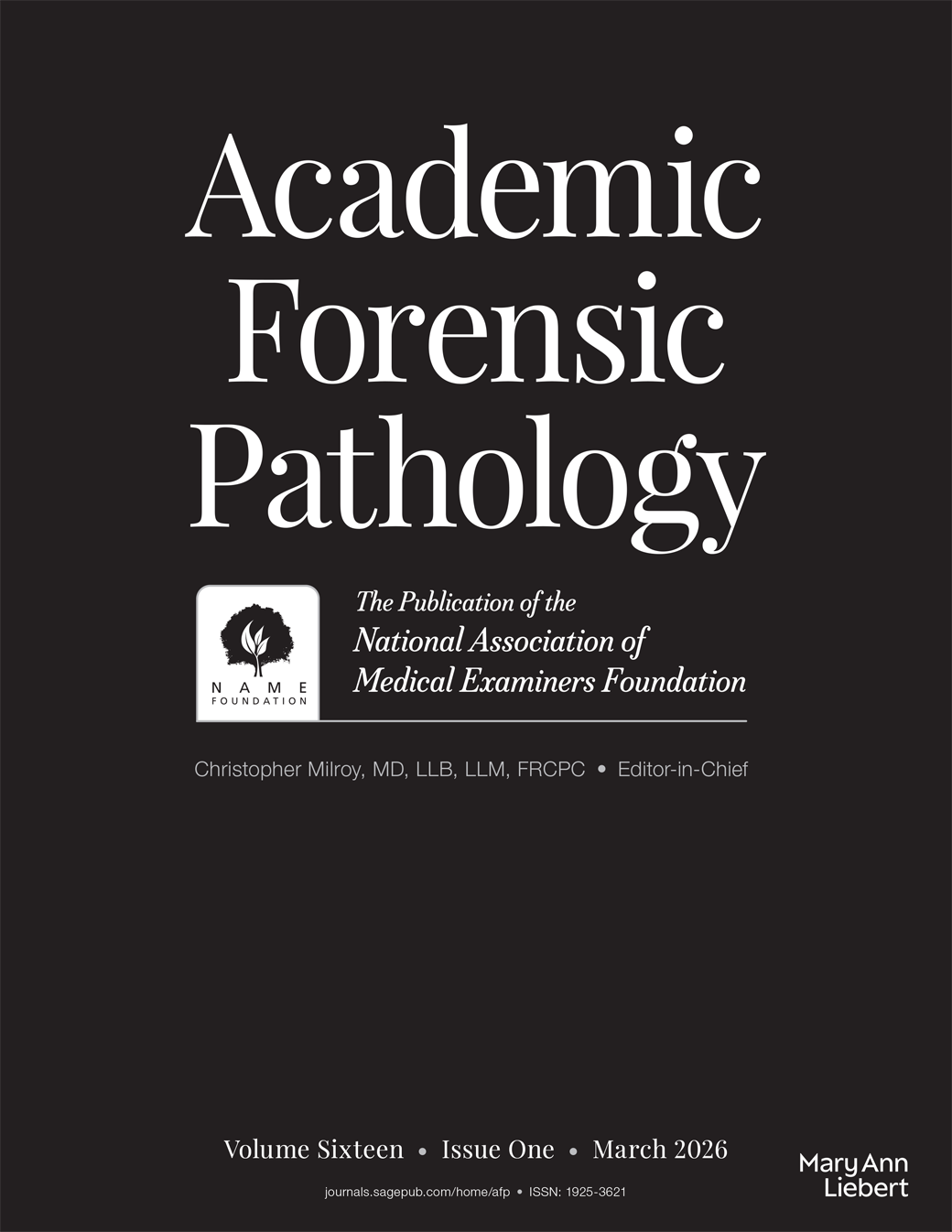 Academic Forensic Pathology journal cover