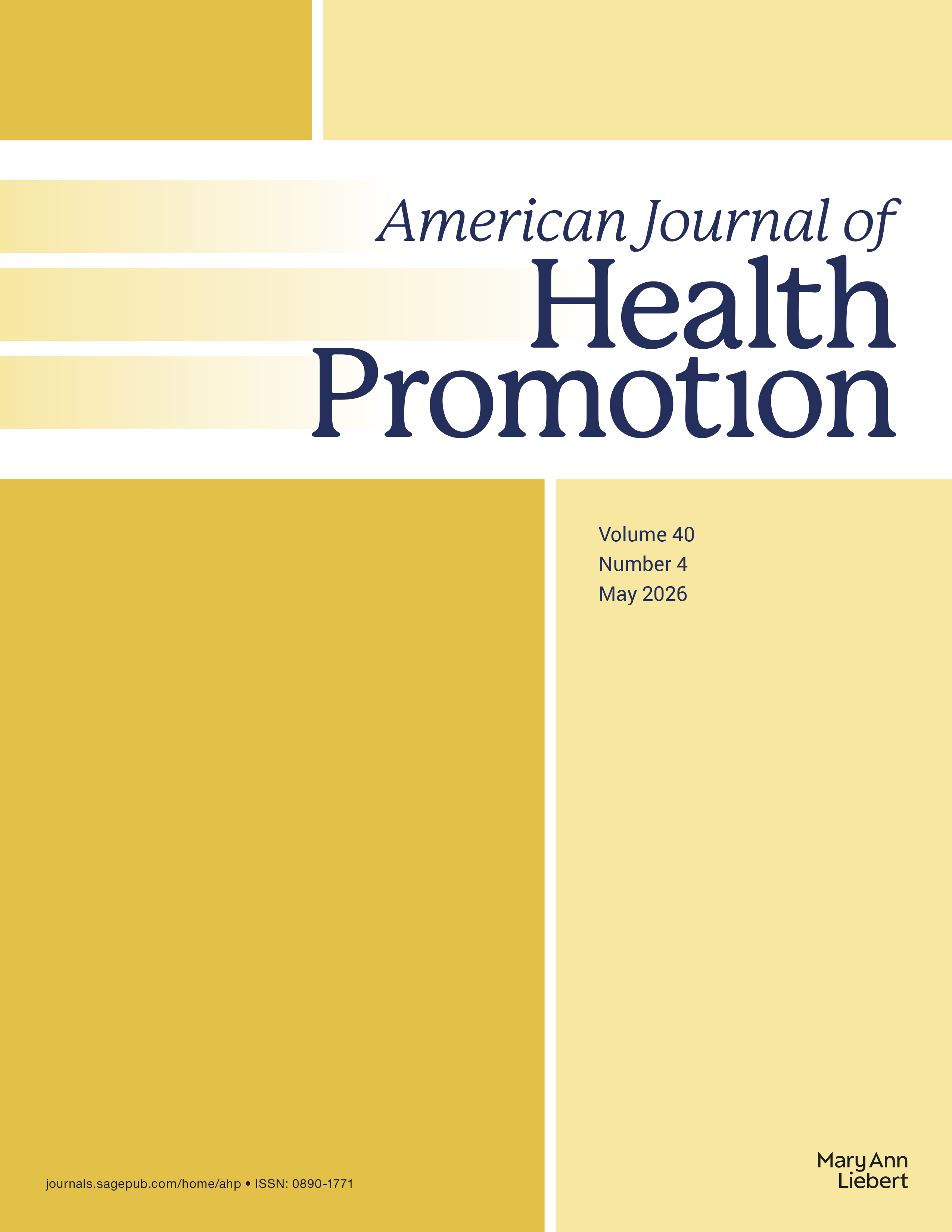 American Journal of Health Promotion journal cover