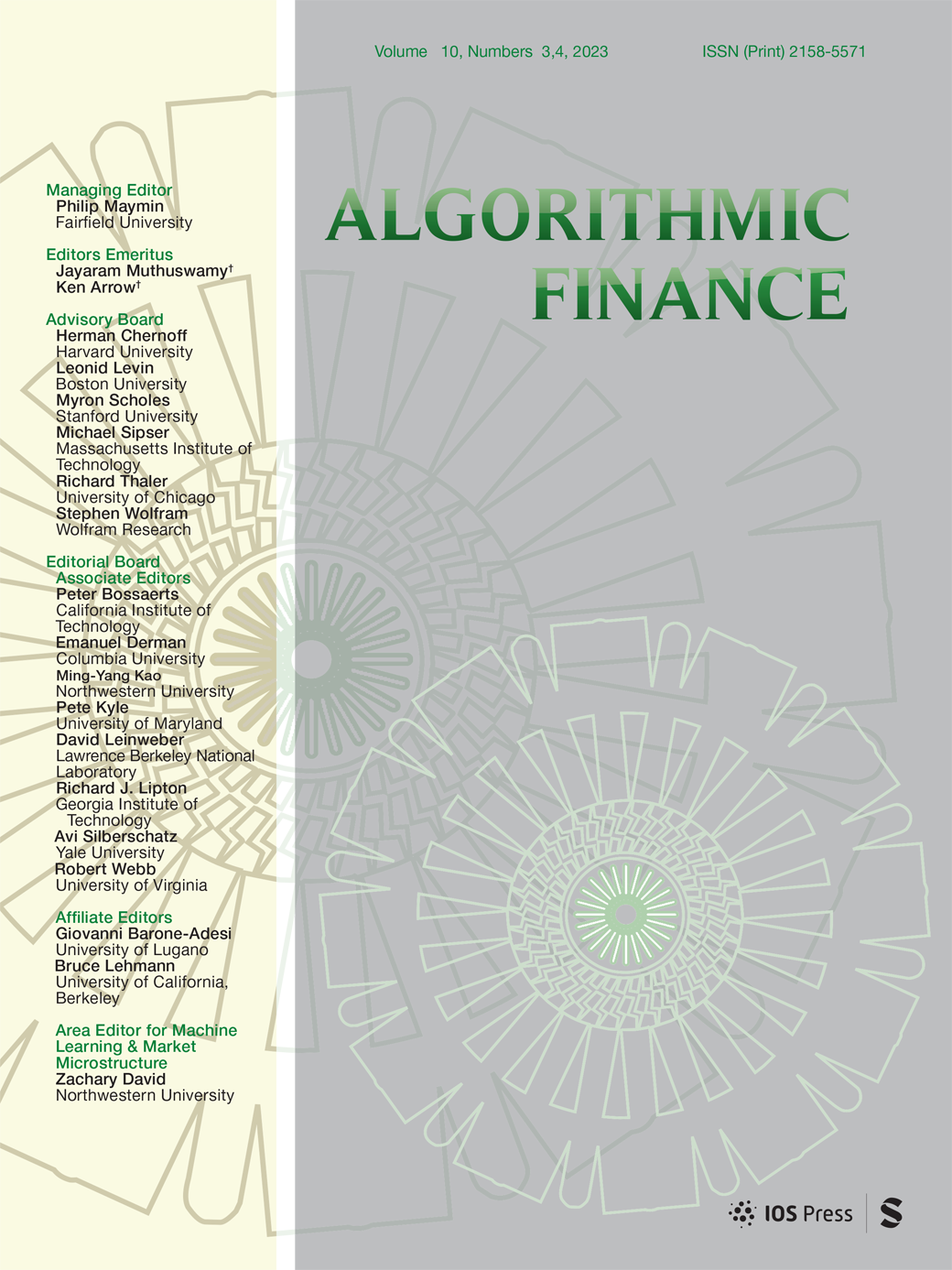 Algorithmic Finance journal cover