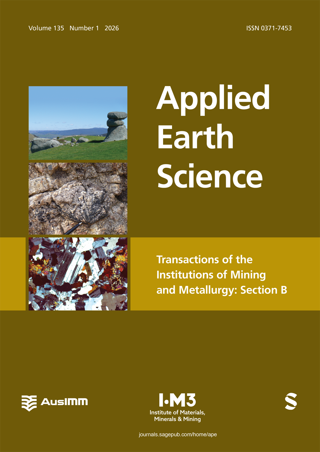 Applied Earth Science: Transactions of the Institutions of Mining and Metallurgy journal cover