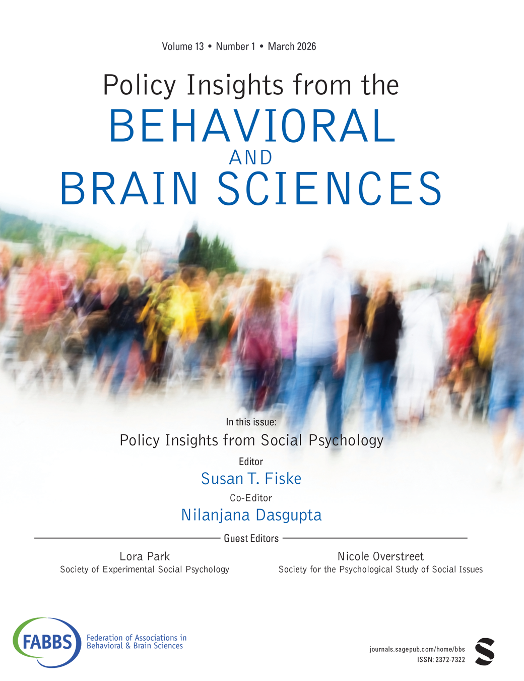 Policy Insights from the Behavioral and Brain Sciences journal cover