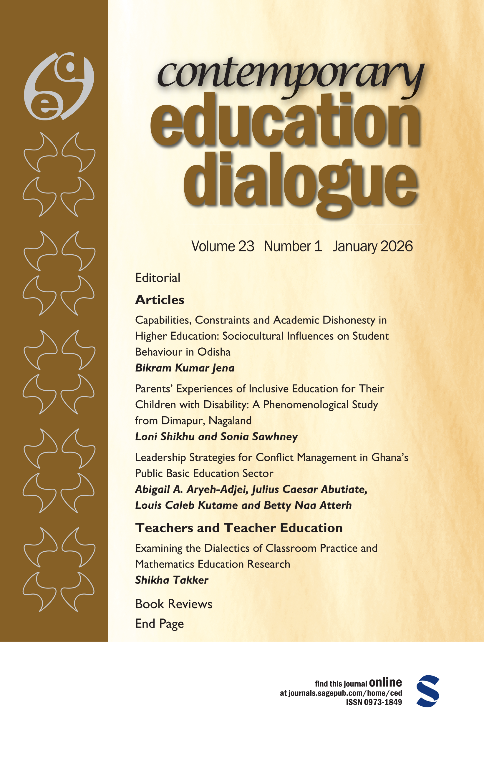 Contemporary Education Dialogue journal cover