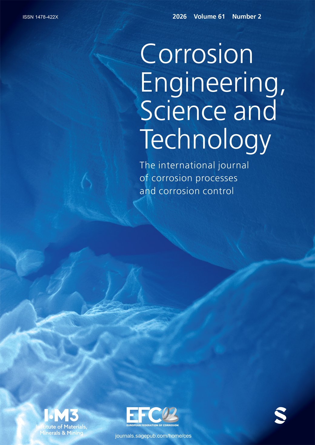 Corrosion Engineering,Science and Technology: The International Journal of Corrosion Processes and Corrosion Control journal cover