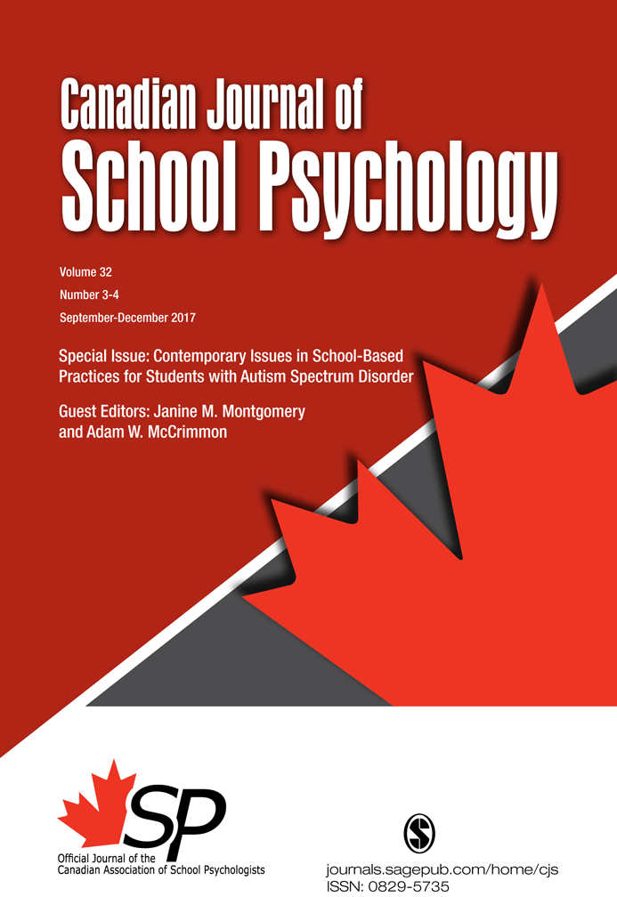 Canadian Journal of School Psychology journal cover