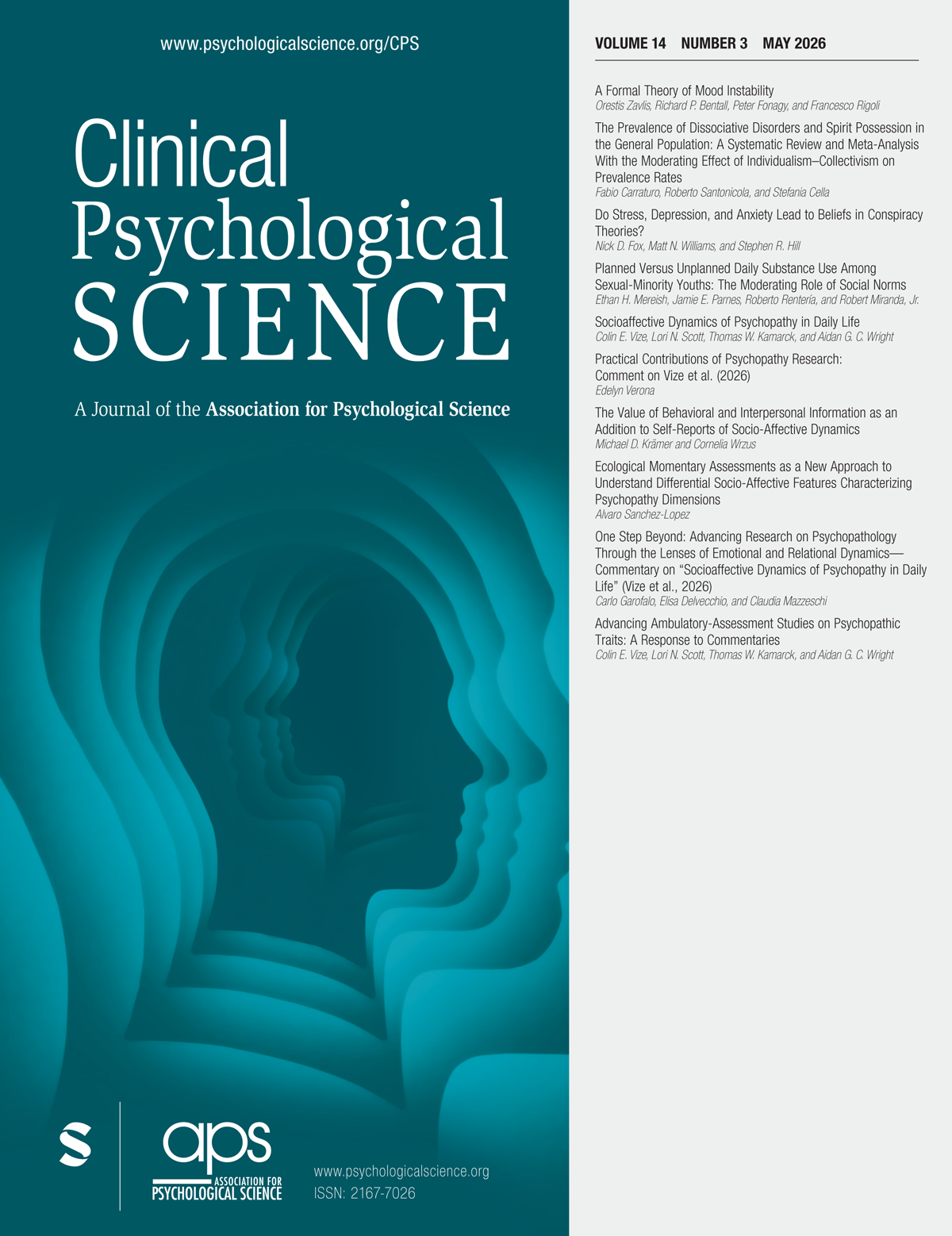 Clinical Psychological Science journal cover
