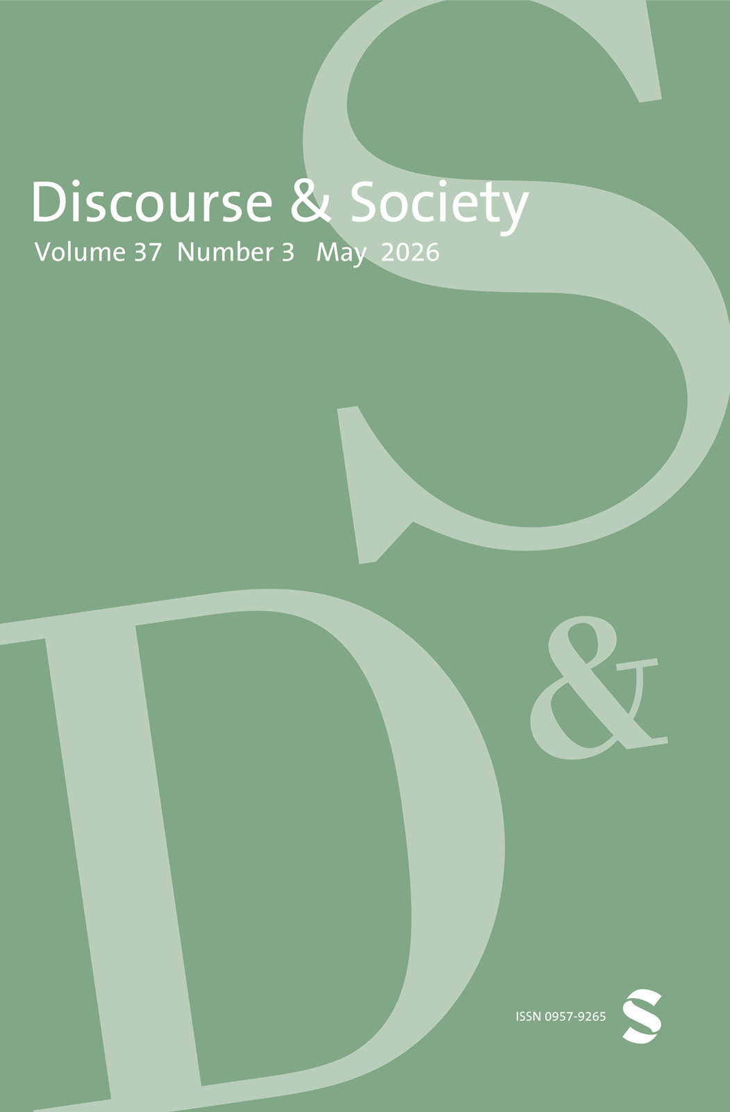 Discourse & Society journal cover