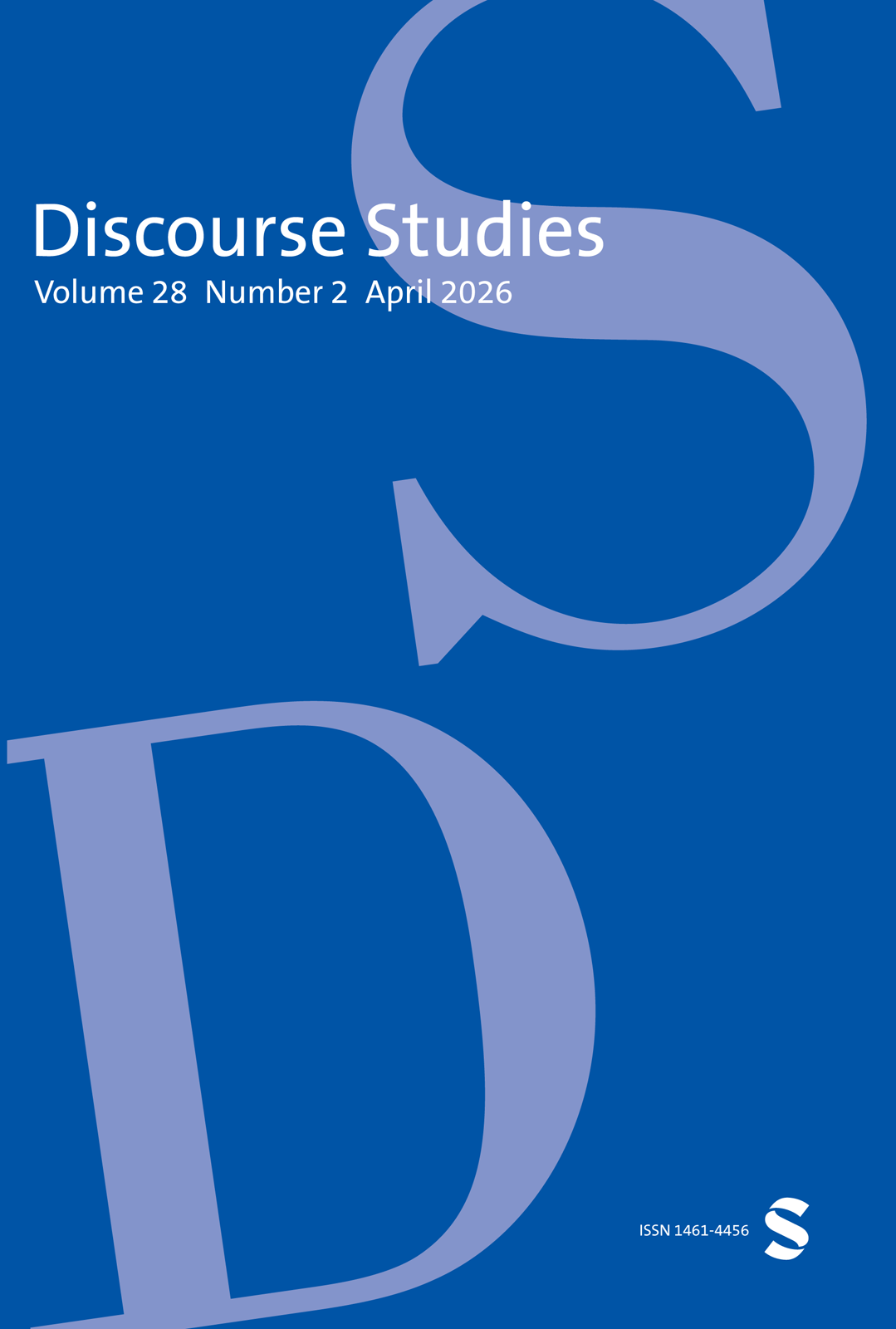 Discourse Studies journal cover
