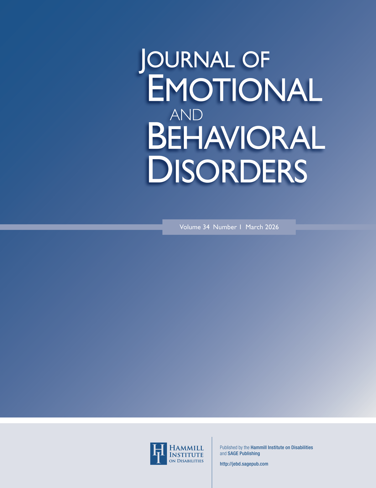 Journal of Emotional and Behavioral Disorders journal cover