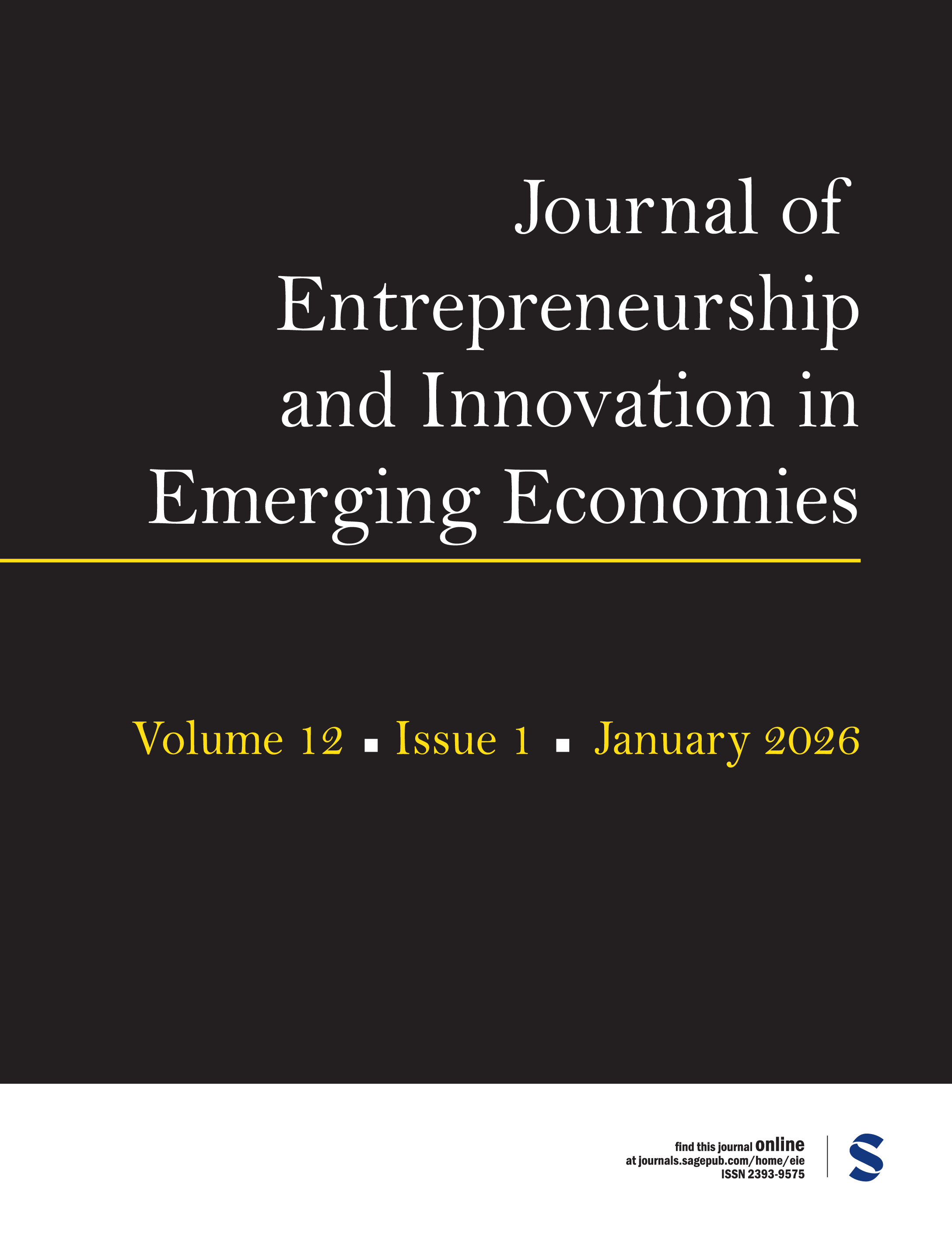Journal of Entrepreneurship and Innovation in Emerging Economies journal cover