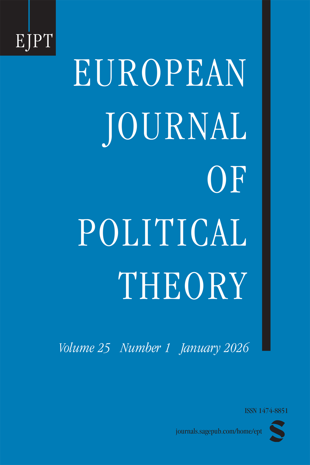 European Journal of Political Theory journal cover