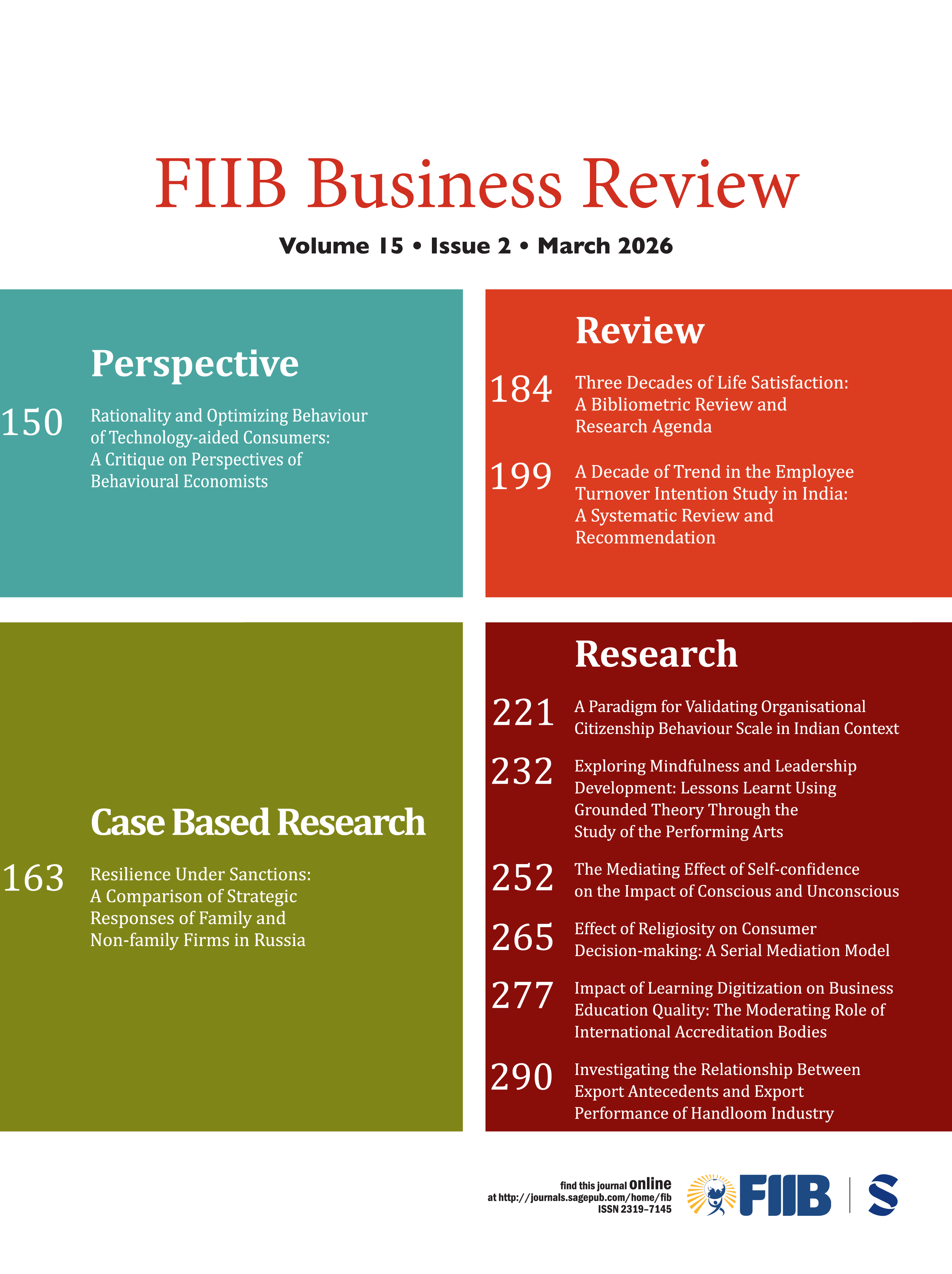 FIIB Business Review journal cover