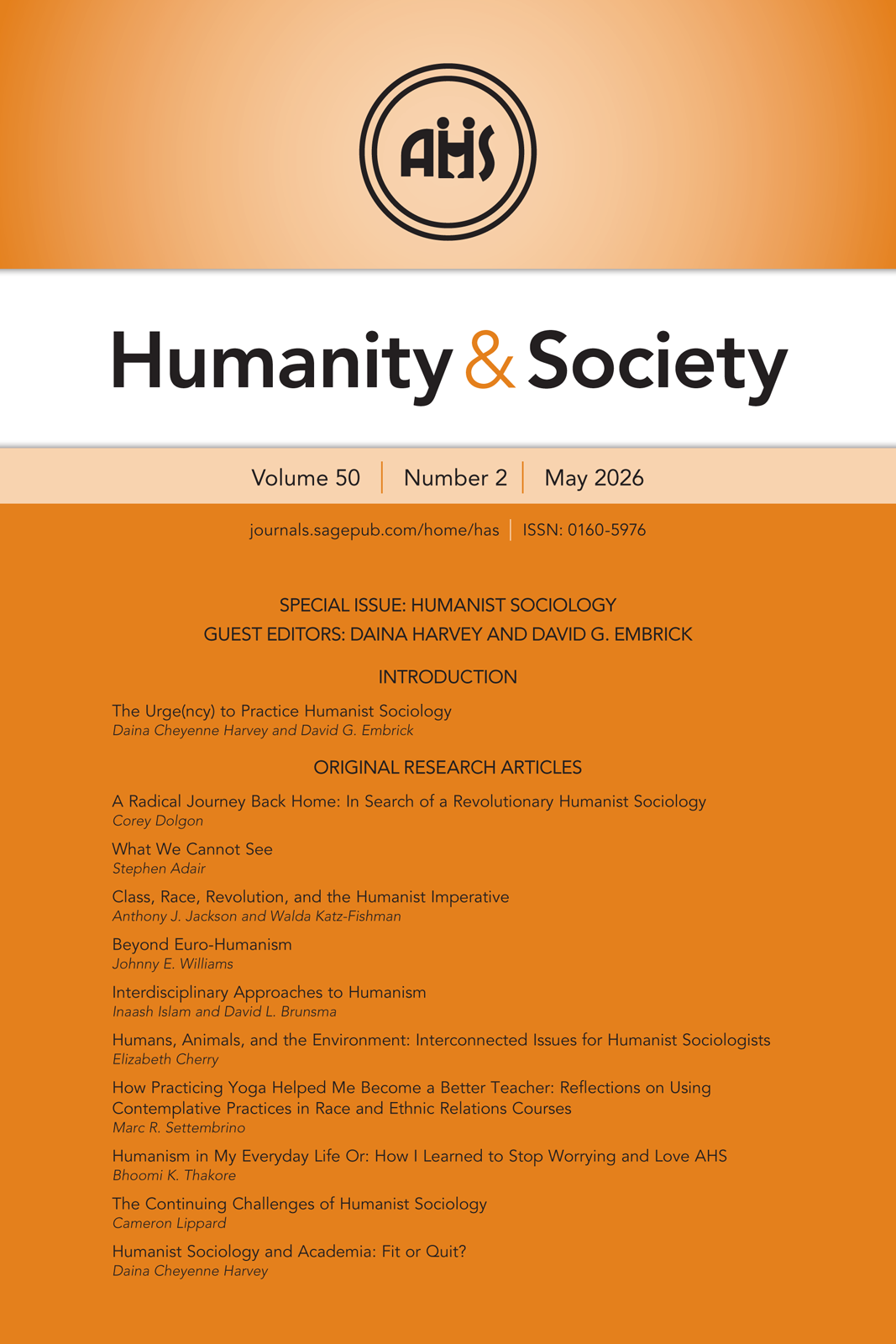 Humanity & Society journal cover