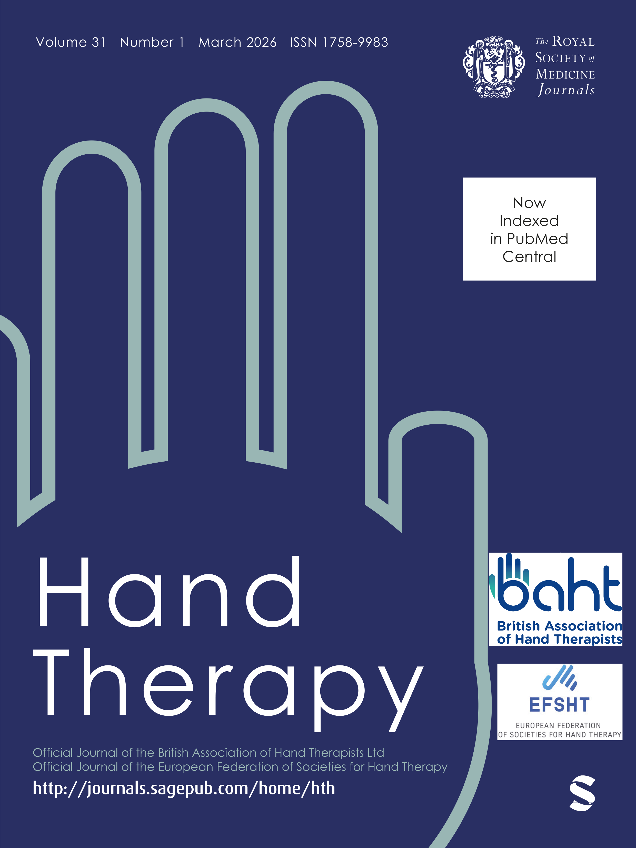 Hand Therapy journal cover