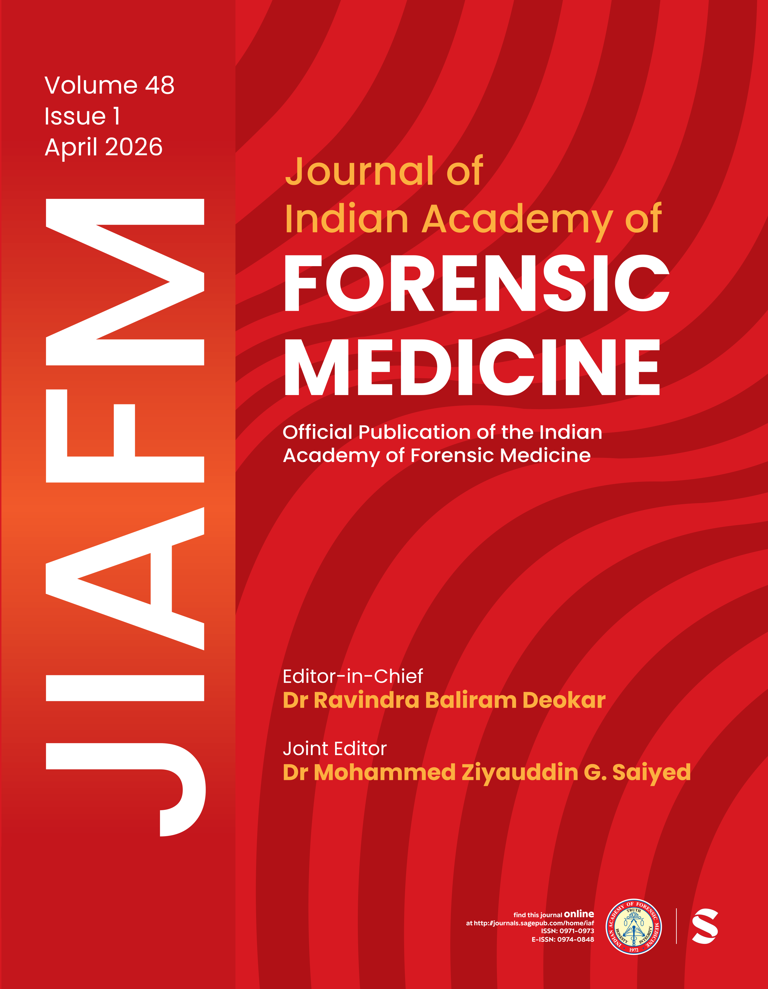 Journal of Indian Academy of Forensic Medicine journal cover
