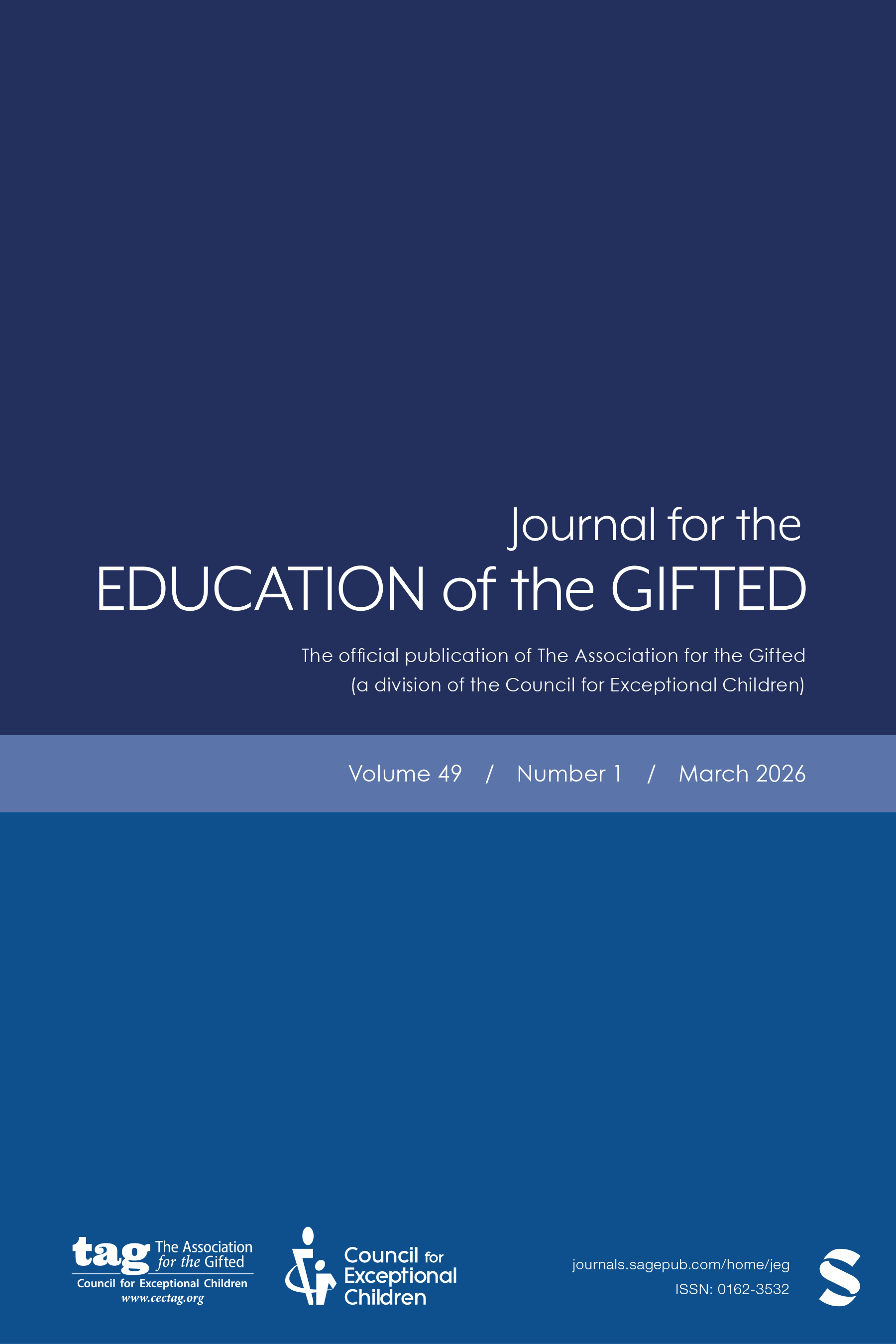 Journal for the Education of the Gifted journal cover