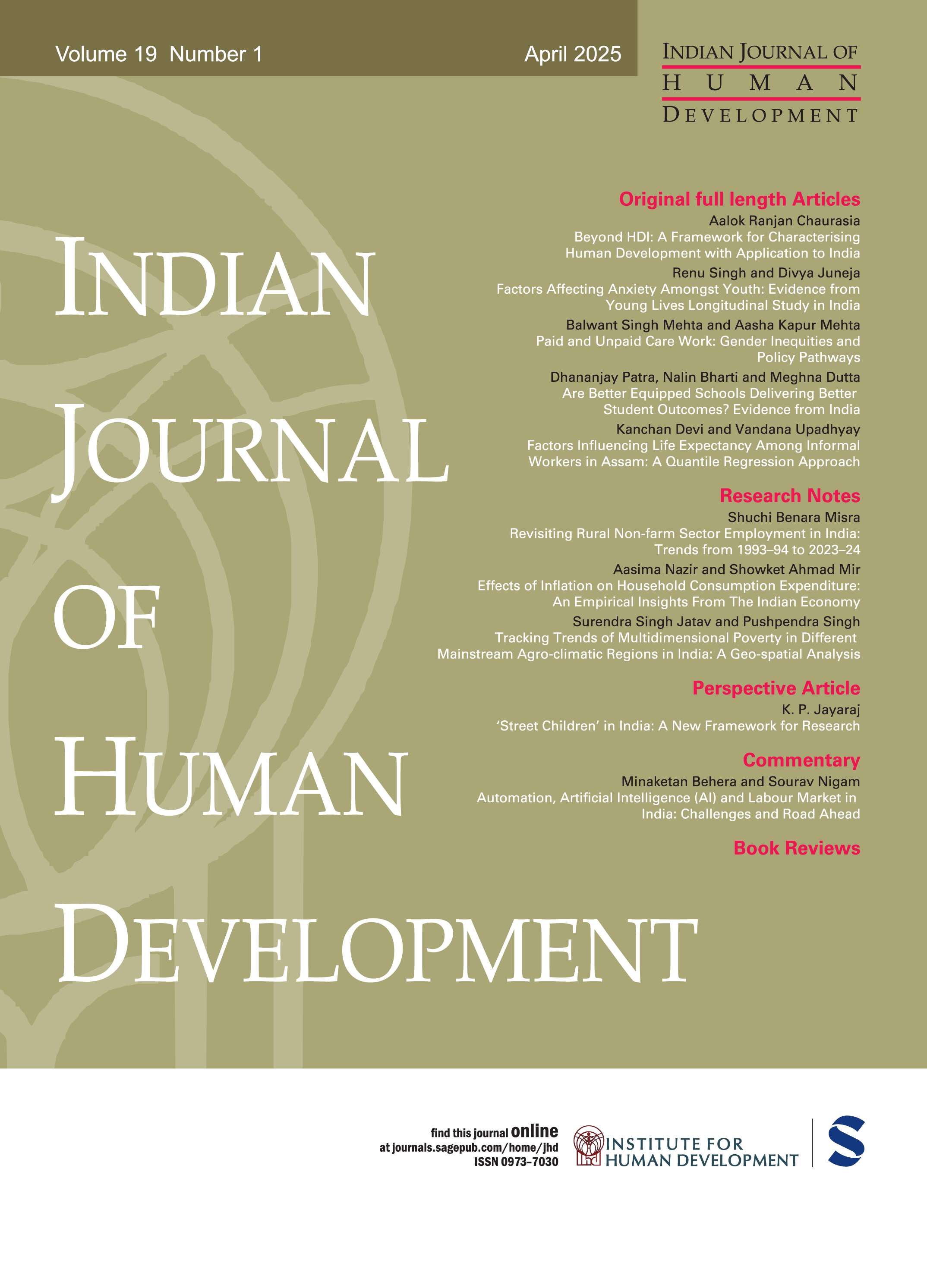 Indian Journal of Human Development journal cover