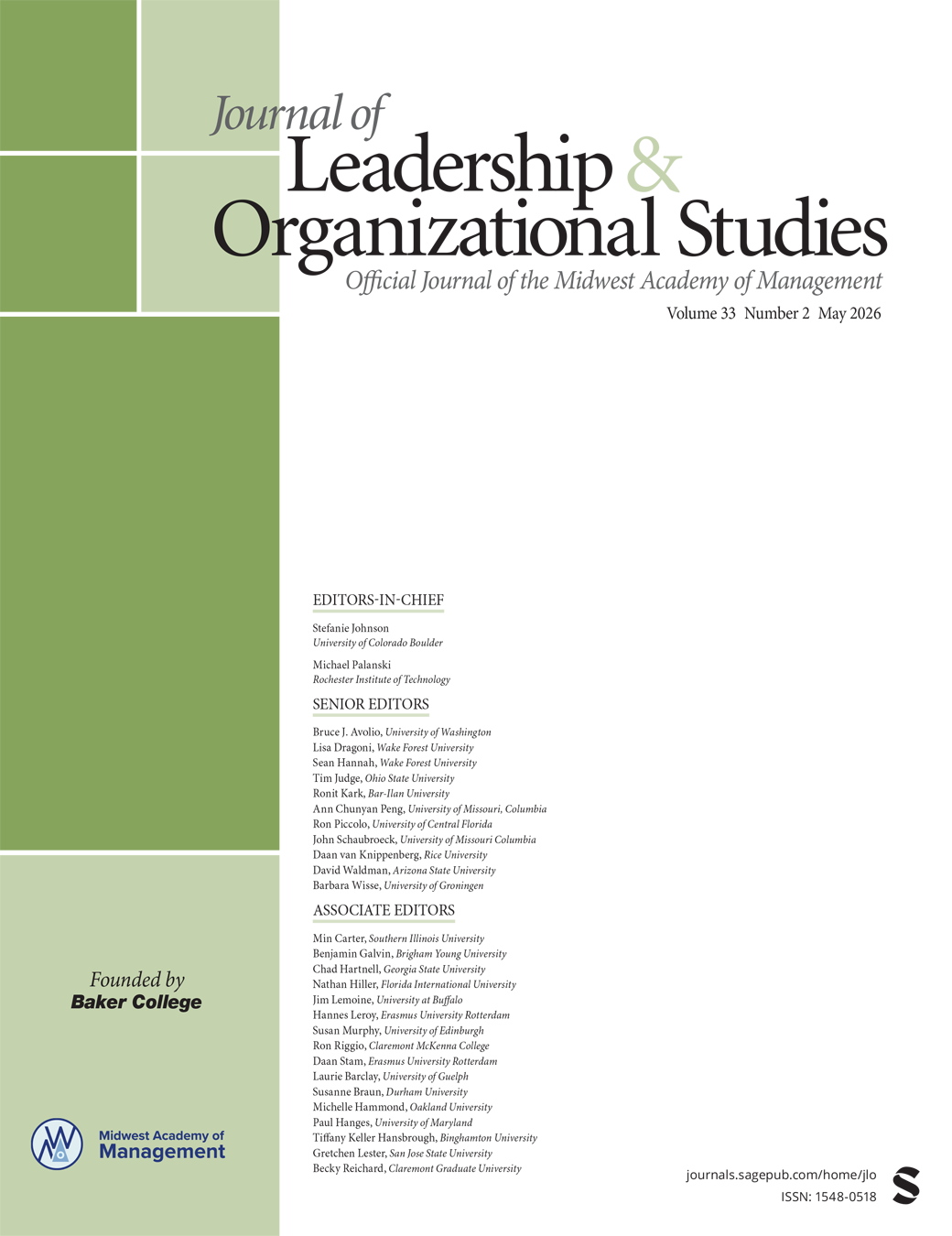 Journal of Leadership & Organizational Studies journal cover