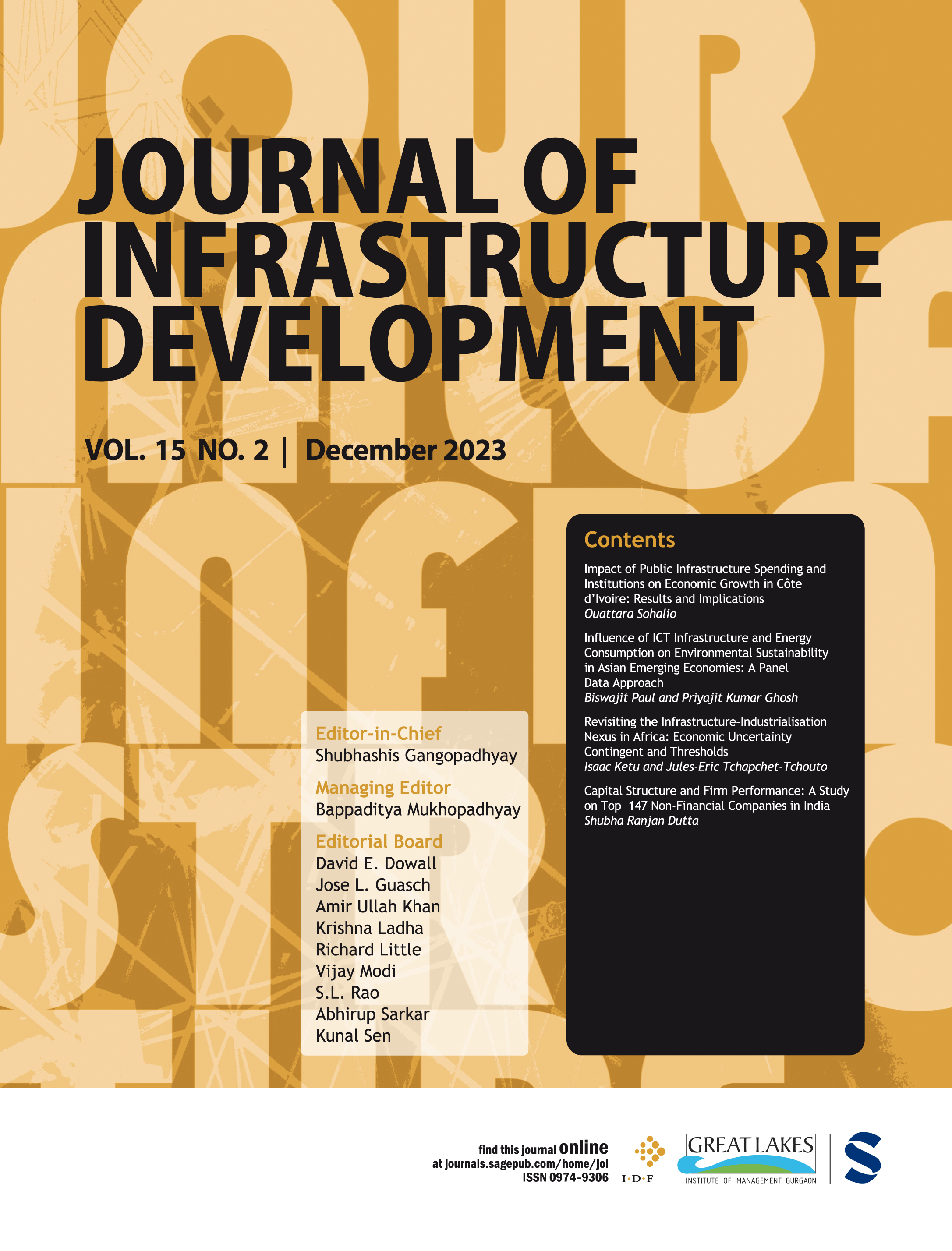 Journal of Infrastructure Development journal cover