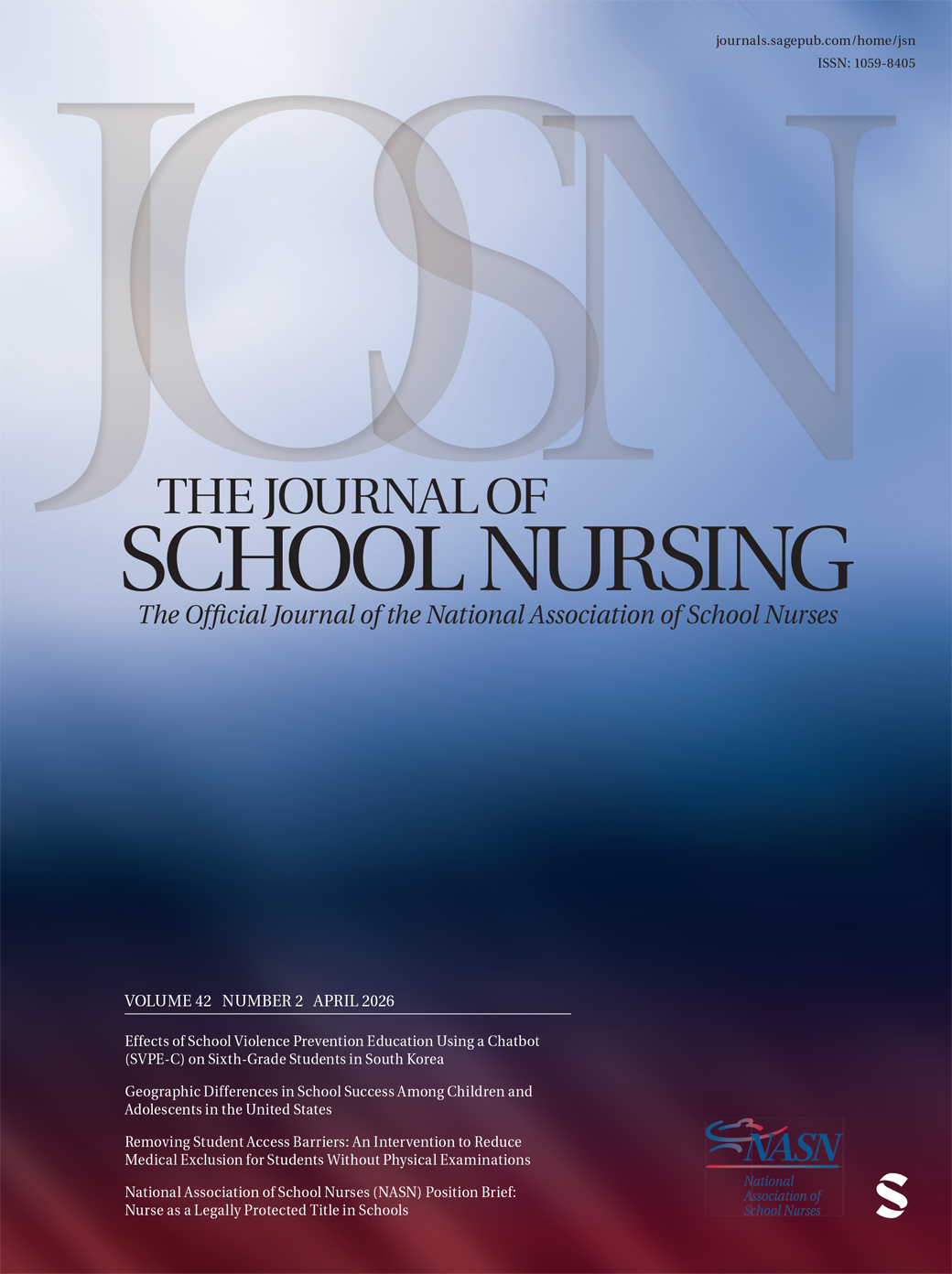 The Journal of School Nursing journal cover