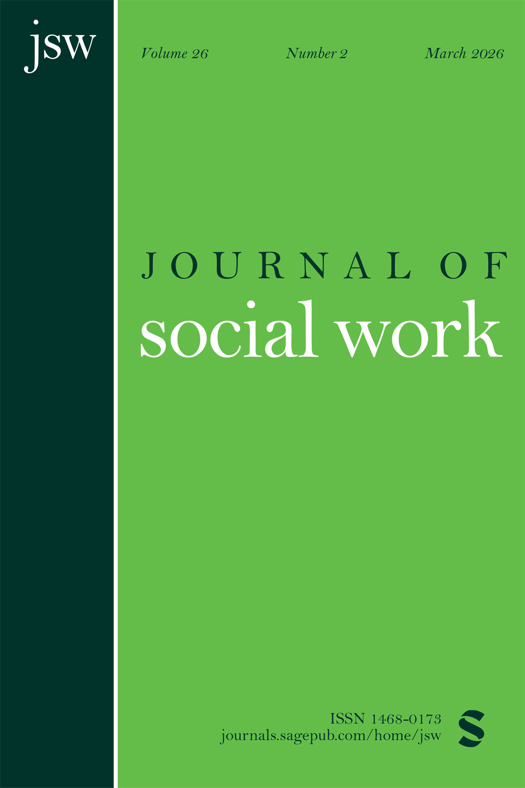 Journal of Social Work journal cover