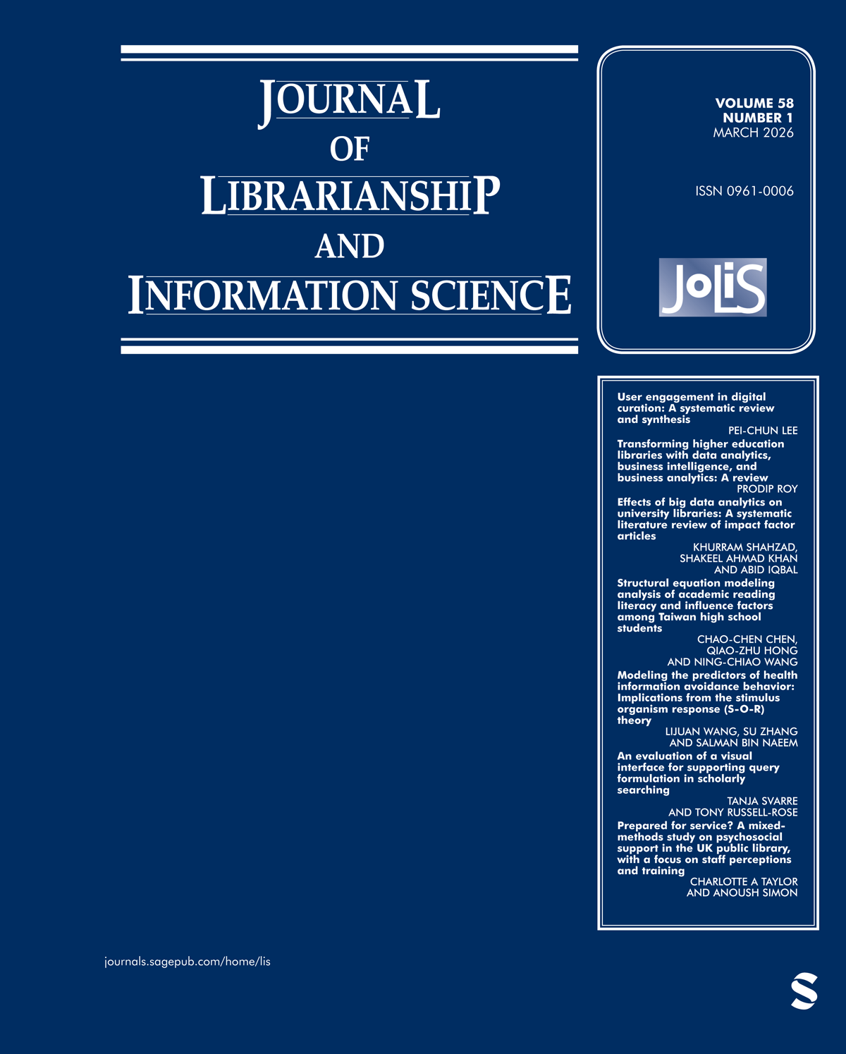 Journal of Librarianship and Information Science journal cover