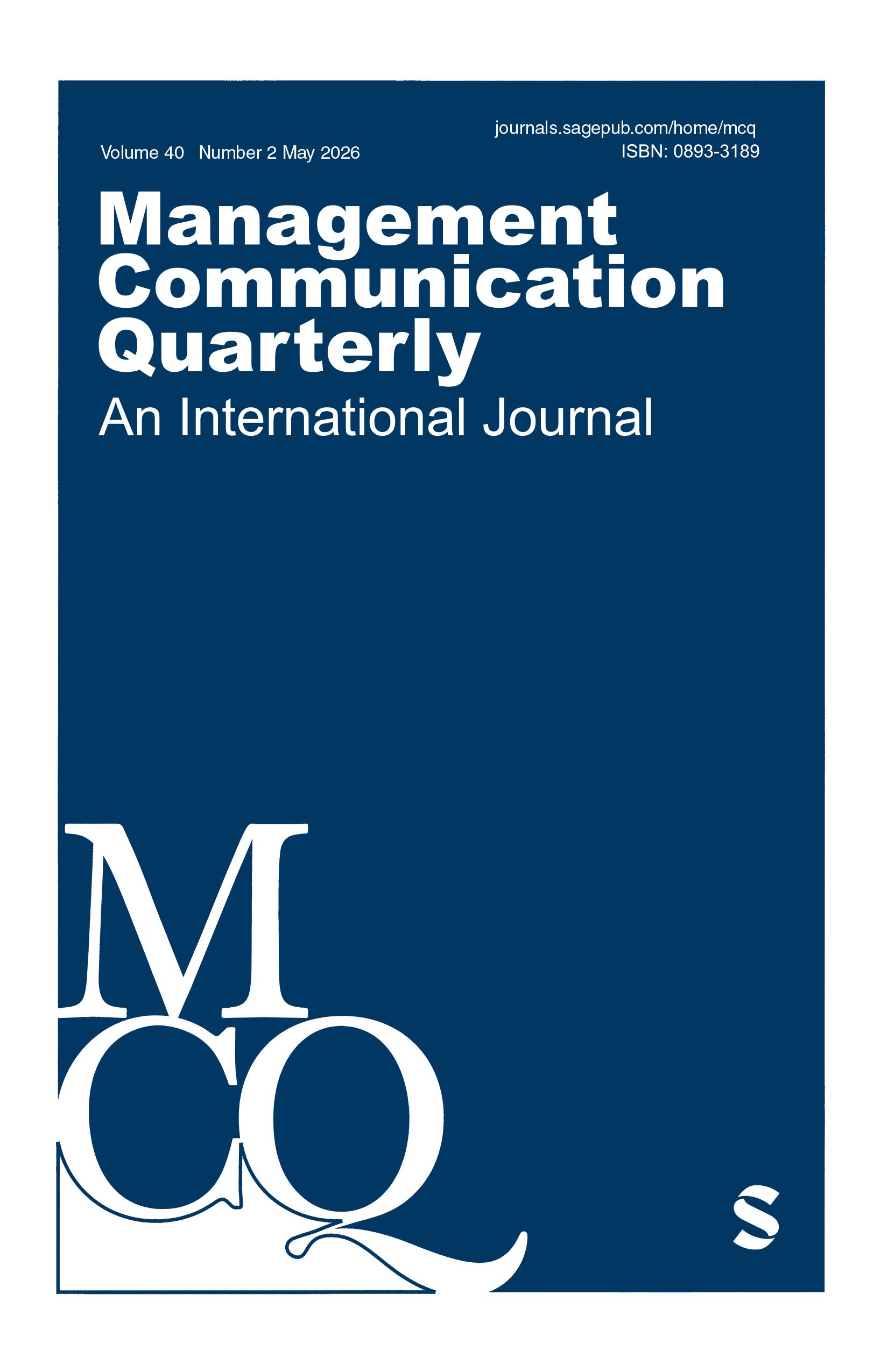 Management Communication Quarterly journal cover