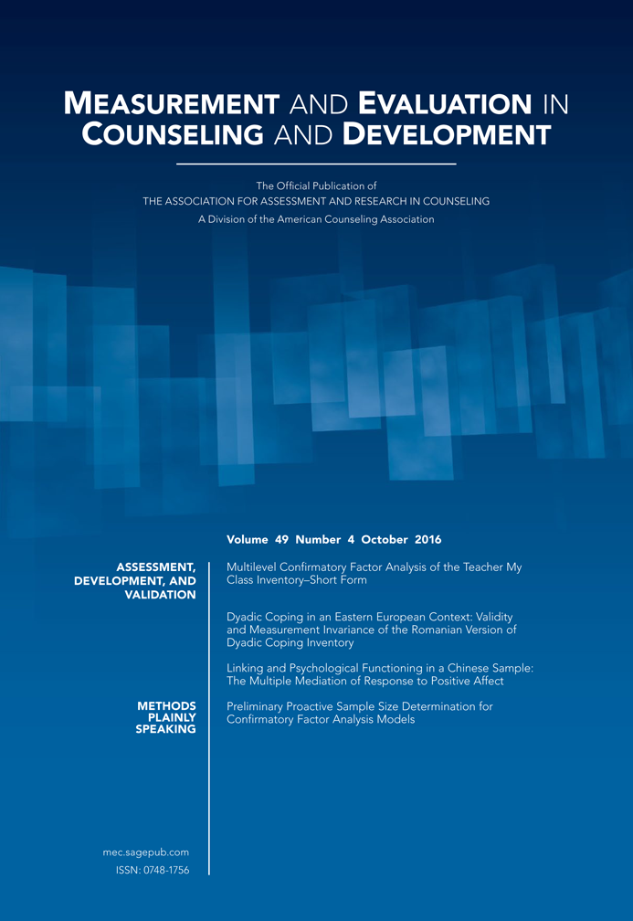 Measurement and Evaluation in Counseling and Development journal cover