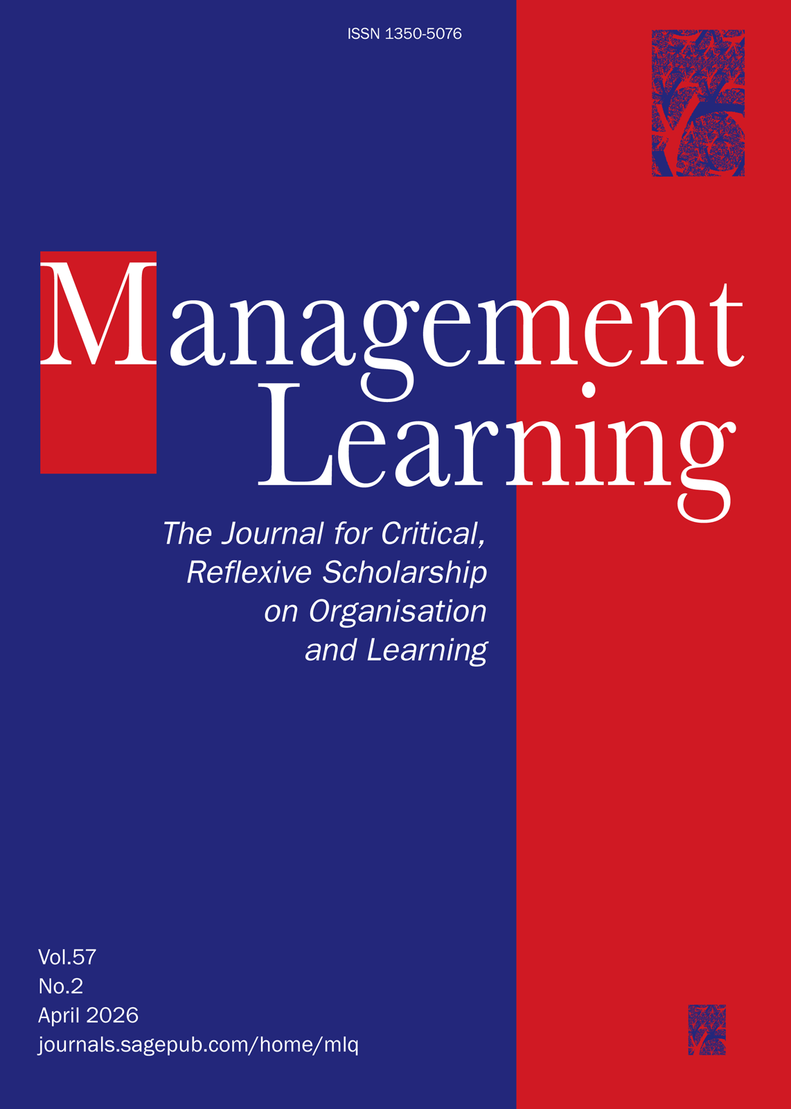 Management Learning journal cover