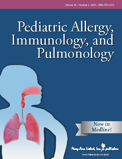 Pediatric Allergy,Immunology,and Pulmonology journal cover