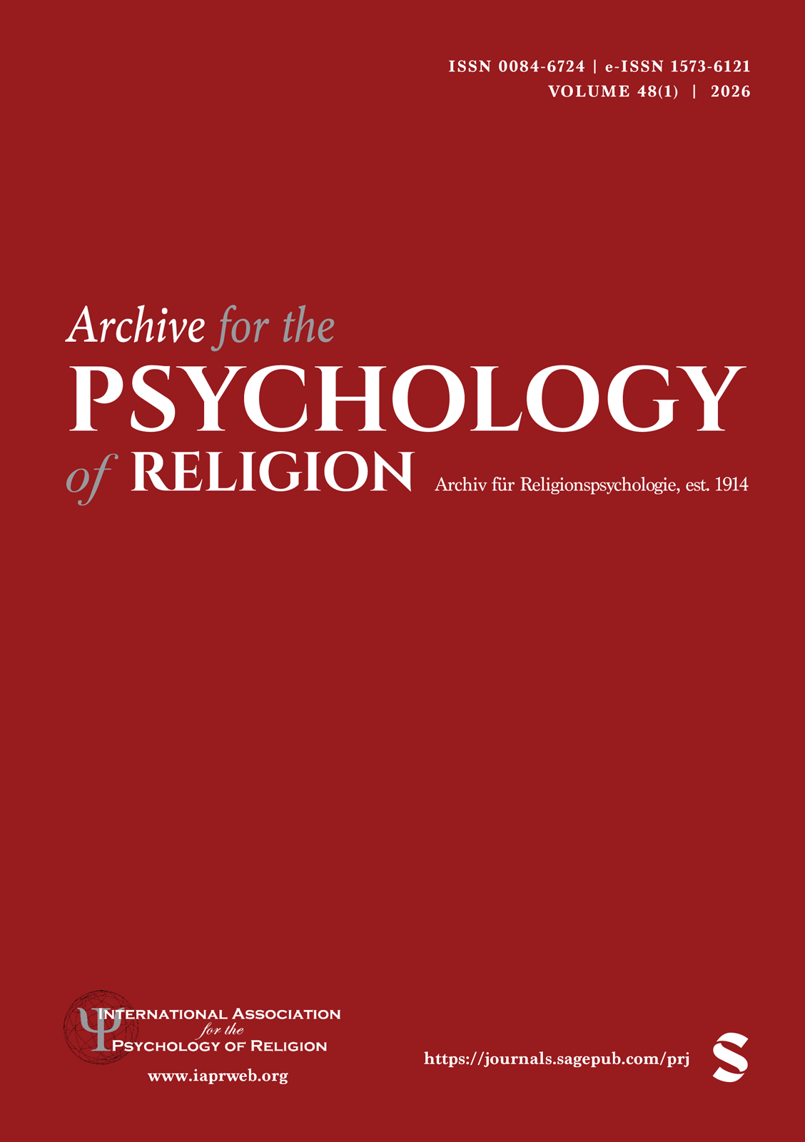 Archive for the Psychology of Religion journal cover