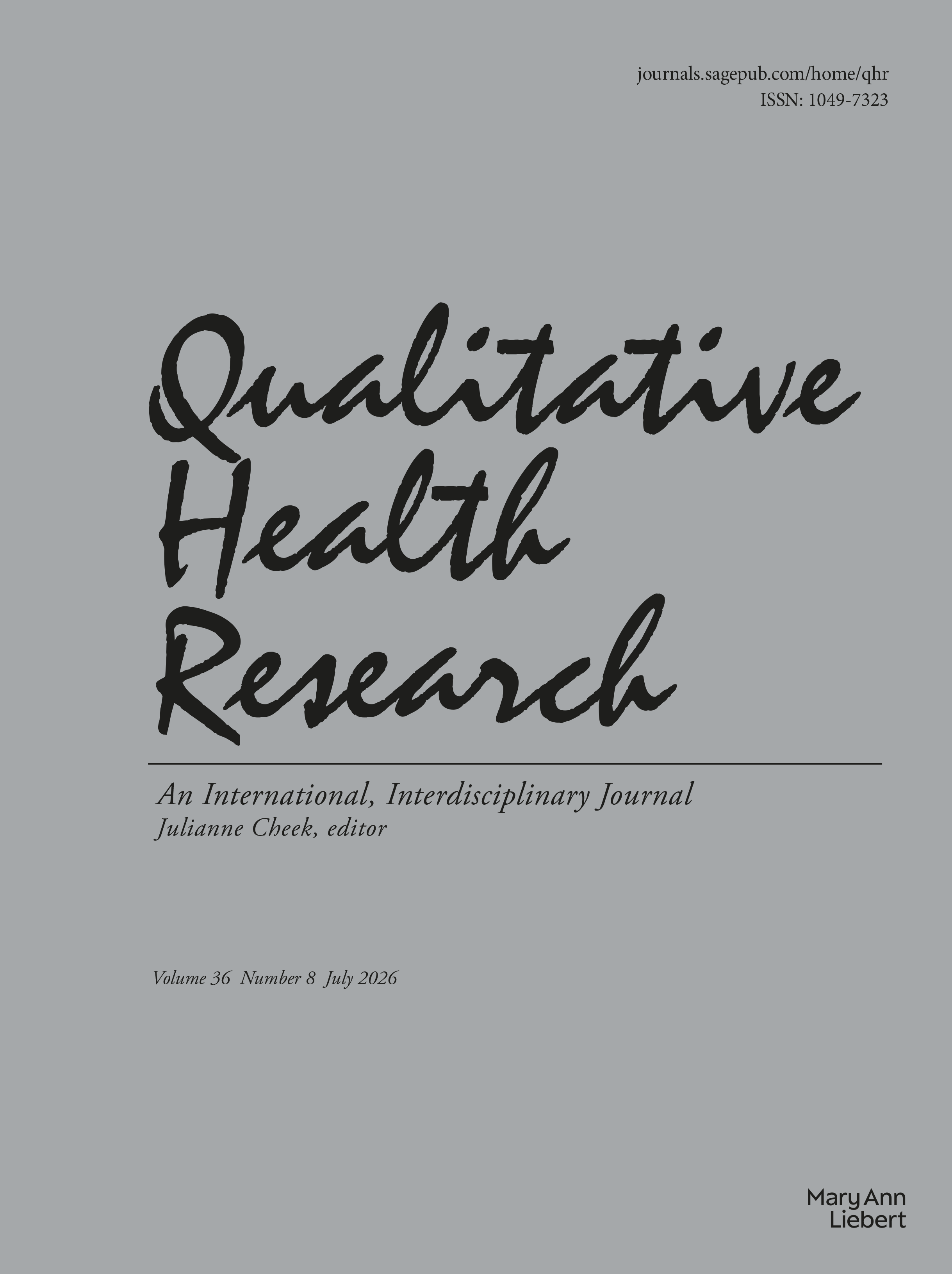 Qualitative Health Research journal cover