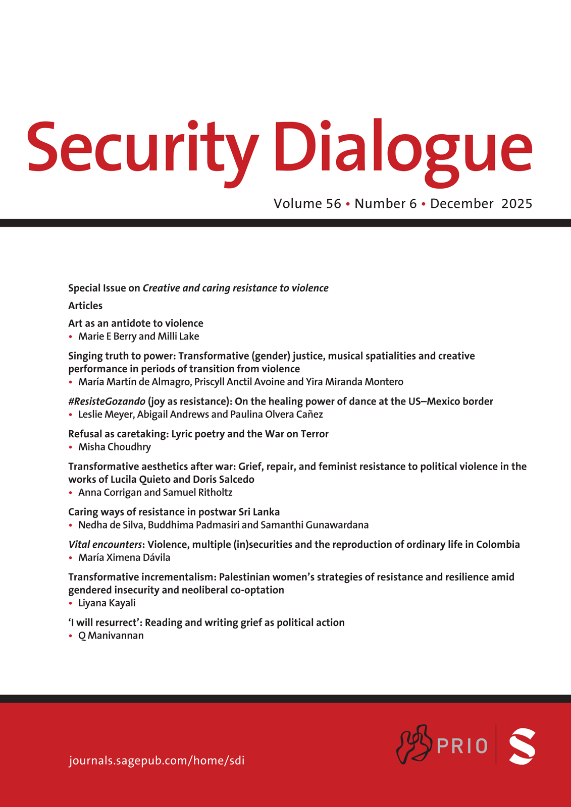 Security Dialogue journal cover