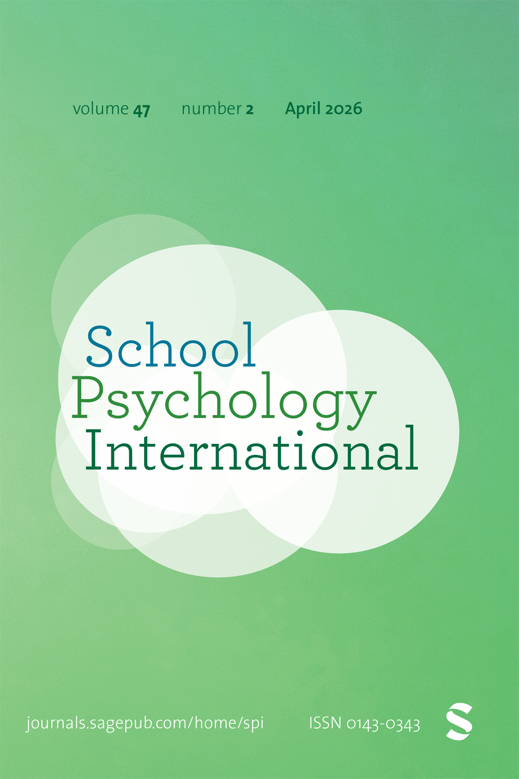 School Psychology International journal cover