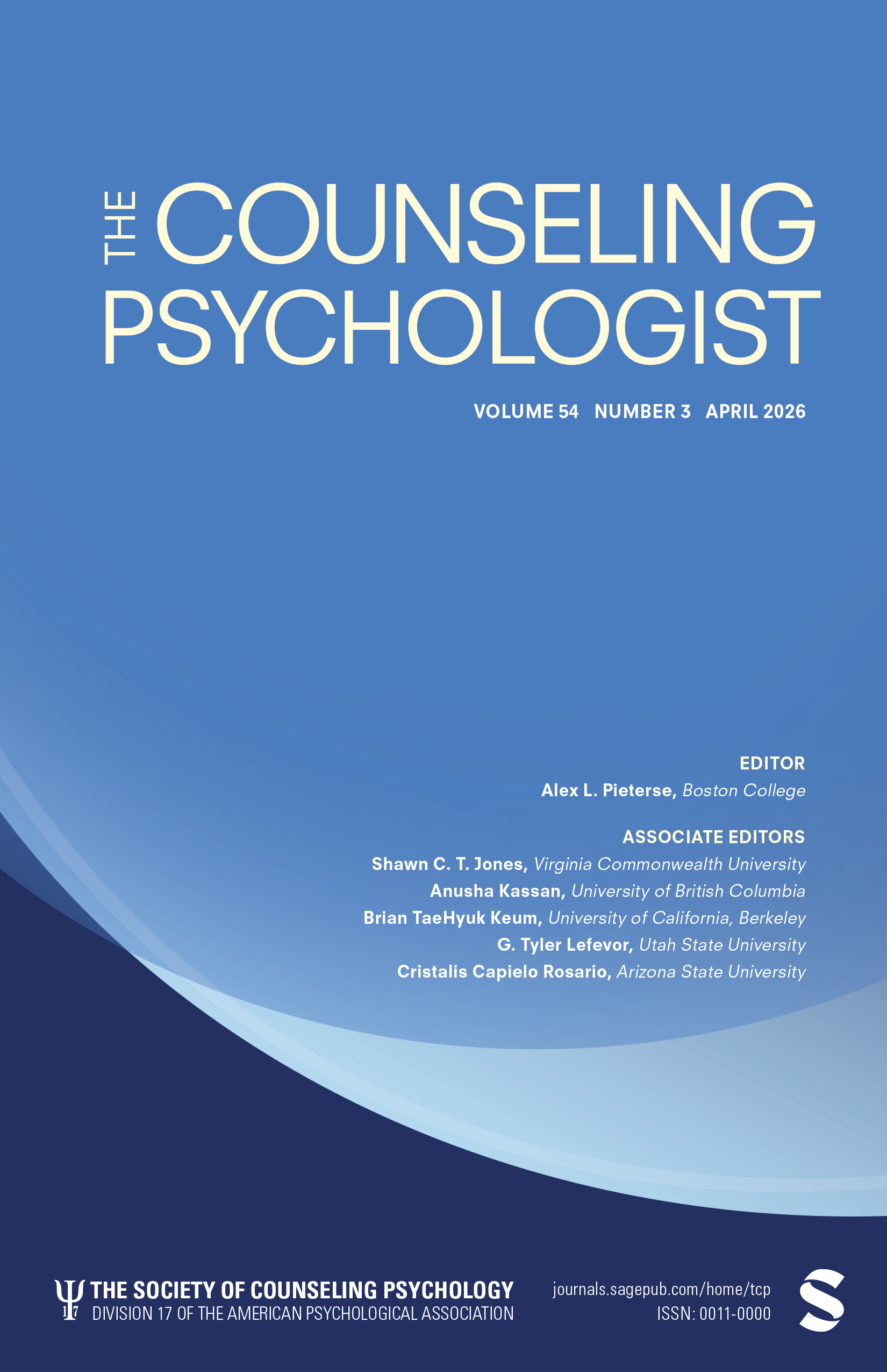 The Counseling Psychologist journal cover