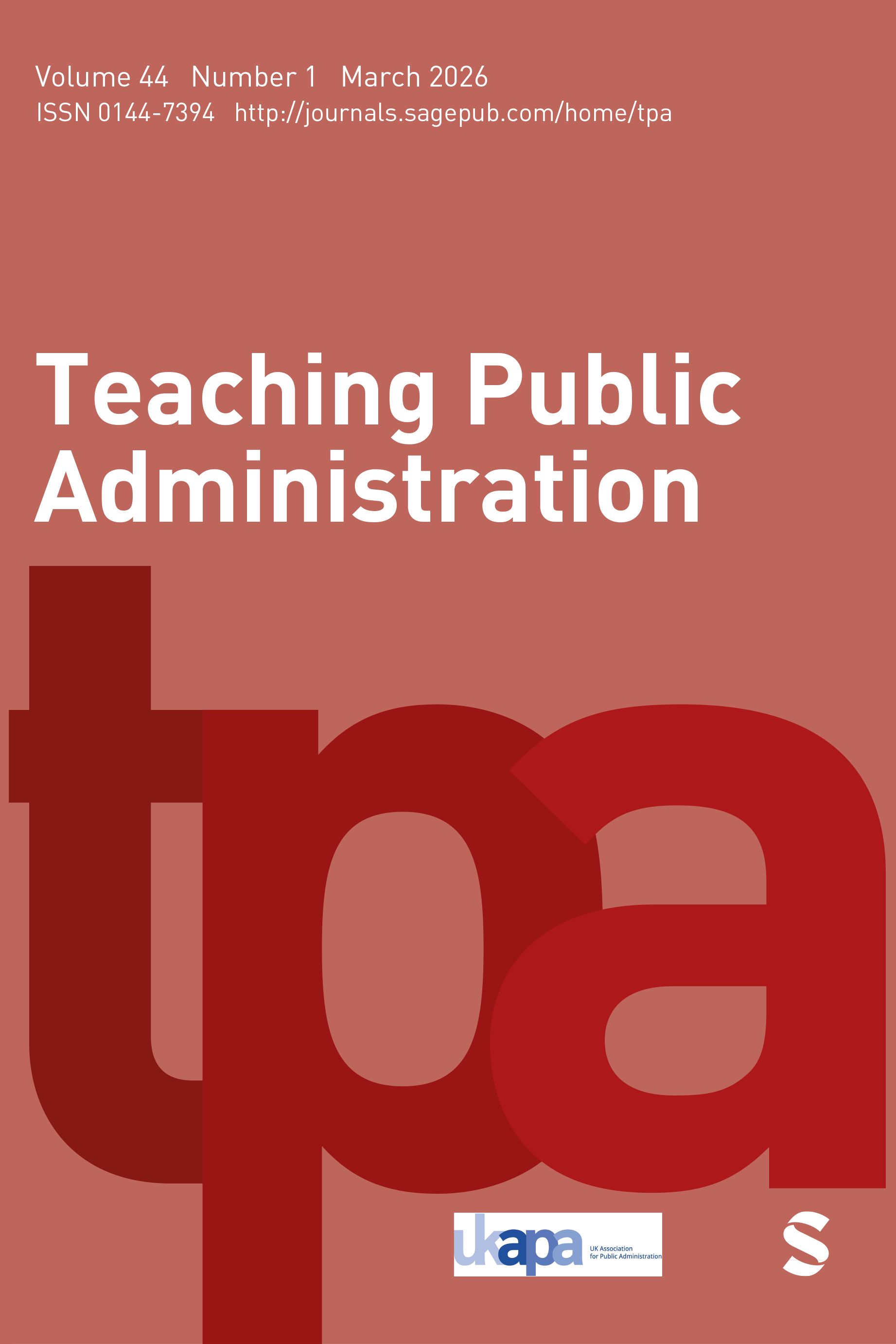 Teaching Public Administration journal cover