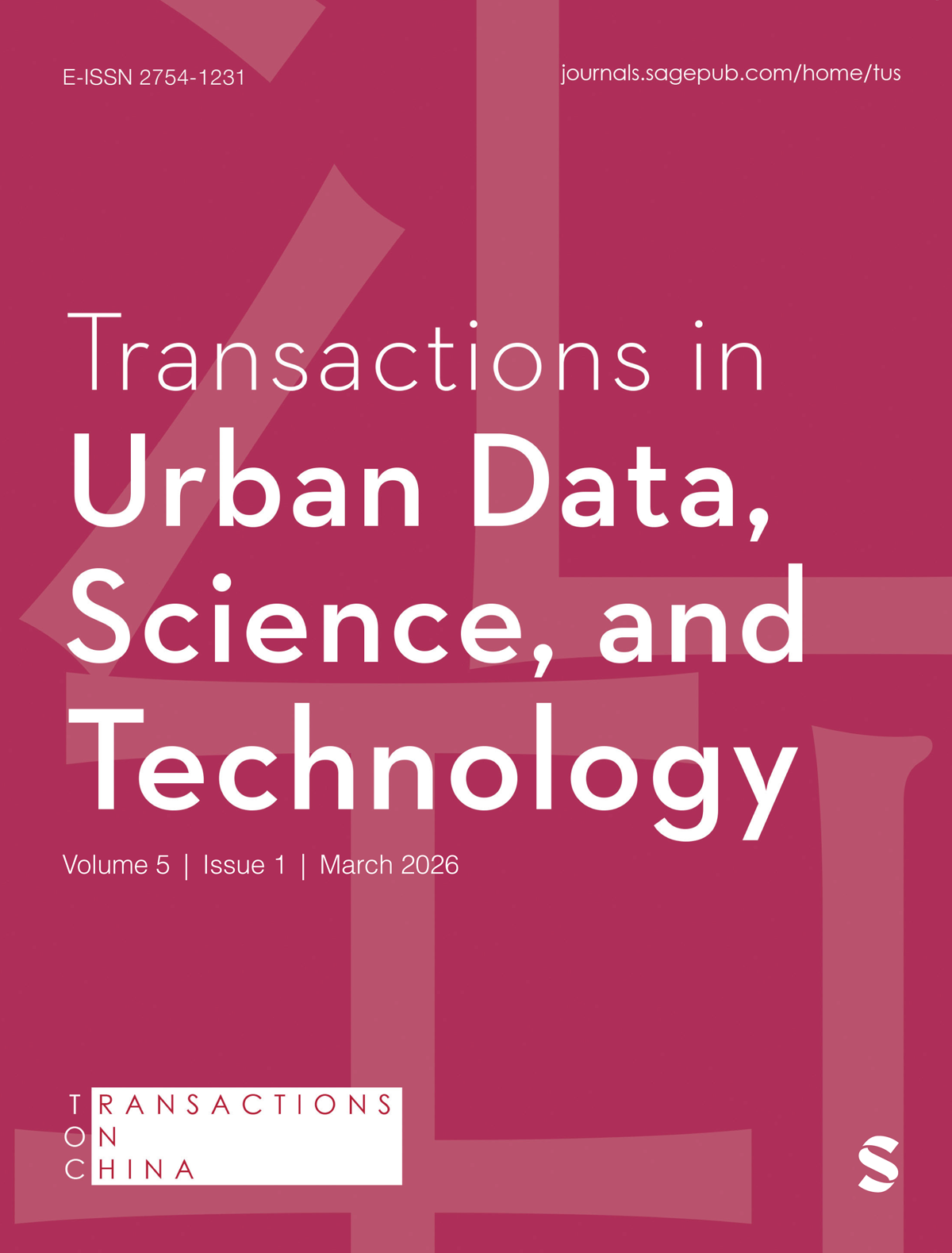 Transactions in Urban Data,Science,and Technology journal cover