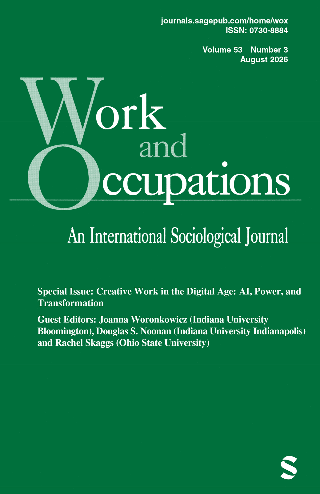 Work and Occupations journal cover